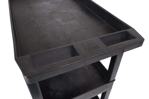 Luxor Ec111-B Tub Storage Cart 3 Shelves - Black,32'' X 18''