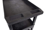 Luxor Ec111-B Tub Storage Cart 3 Shelves - Black,32'' X 18''