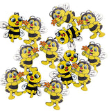 Merishopp 20 Pieces Wood Shapes Bee Embellishments For Scrapbooking Crafts