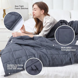 Alomidds Weighted Blanket (48x72,20lbs Twin Size Grey), Weighted Blankets for Adults and Kids, Cooling Breathable Soft Heavy