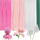 300Pieces Pink White Pipe Cleaners with 20Pieces Flower Stems, Pipe Cleaner Crafts for DIY Art and Craft Projects Creative Gift 