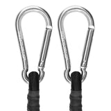 ZHOUBIN 36 Inch Black Bungee Cords with Carabiner Hooks, 2Pcs