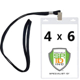 10 Pack Premium 4X6 Inch Extra Large Badge & Credential Holders with Lanyards for Special Events and 4 x 6 Tickets by Specia