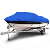 Budge B-1200-X1 1200 Denier V-Hull Fishing Boat Cover Blue 12'-14' Long (Beam Width Up to 68) Waterproof, Heavy Duty, UV Resista