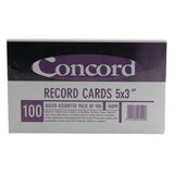 Concord Record Card Smooth 127x77mm Assorted Ref 16099 [Pack of 100]