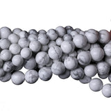 4mm Natural White Howlite Beads Round Gemstone Loose Beads for Jewelry Making (95-100pcs/strand)
