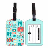 Nutcase Designer Luggage Travel Baggage Tags Set Of 2 With Name Card Inside Cycle