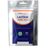 Vitamatic Lactase Enzyme Powder - 9000 ALU Per Serving - 180 Servings - Supports Lactose Digestion, Non-GMO, Gluten Free