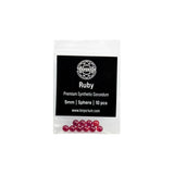 Terporium 5mm Ruby Red Spheres (Pack of 10) | 100% Synthetic Corundum | Smooth Flawless 5mm Ruby Red Round Beads Without Holes |