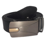 Exotique MenS Black Formal Leather Autolock Buckle Belt (Bm0126Bk)Free Size