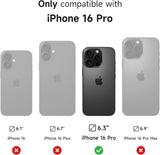 SURITCH for iPhone 16 Pro Case with Slide Camera Cover and Adjustable Kickstand, Compatible with MagSafe, Shockproof Bumper Case Slim Protective Cover for iPhone 16 Pro 6.3 Inch,Black