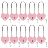 VeYocilk 10PCS Love Lock 3.5(50mm) Rubber Paint Pink Heart Sharped Padlock for Bridge,Love Wedding Anniversary, Travel Present(w