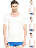 VIP Supreme Mens Regular Fit Pure Cotton Short Sleeve Vest, White, 3XL