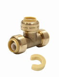 EFIELD Push-Fit Fitting 1/2 X1/2 X 1/2 Tee to Connect Pex, Copper, CPVC Pipe with a Disconnect Tool Clip