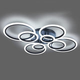 Shine LUEST Modern Ceiling Light, 41.3'' Dimmable LED Black Flush Mount Ceiling Lights with Remote Acrylic Round Ceiling Lamp Fi