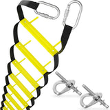Fire Escape Ladder 3 Story 24ft (8 m) | Mounting Anchors Included | Rope Ladder Fire Escape for Homes 3rd Floor | Portable, Fold