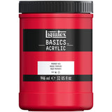 Liquitex BASICS Acrylic Paint, 946ml (32oz) Jar, Primary Red
