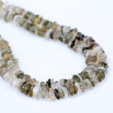 Natural Gem Stone Beads for Jewelry Making, 0.5 inch, Irregular Round, 100pcs, Loose Crystal Drilled Beads (Green Quartz Rutilat