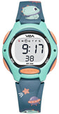 V2A Dino Print Digital Resin Watch For Boys Kids Between 3 To 10 Years Of Age Multi-Functional 30 M Waterproof Digital Sports Wa