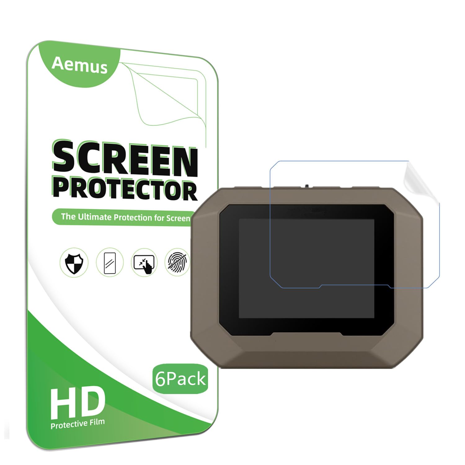 Aemus Screen Protector Compatible for Garmin Xero C1 Pro Chronograph (6 Pack) HD PET Protector Film