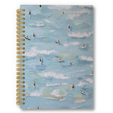 laveliabel Coastal Aerial Surfers Spiral Notebook, Tropical Summer Beachy Journaling Notebooks, Surfing Gifts, Blue Ocean Colleg
