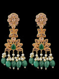 BR500 Kafiya bridal set in golden / champagne stones and green beads ( READY TO SHIP )