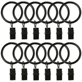 PURCHASE ZONE 12 pcs Openable Curtain Rings with Clips Metal Drapery Hooks for Curtain Heavy Duty Window Rod Clips Decor Decorat