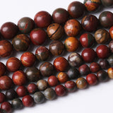 36PCS 10MM Natural Picasso Jasper Round Loose Stone Beads for Jewelry Making DIY Energy Stone Healing Power Bracelet 15