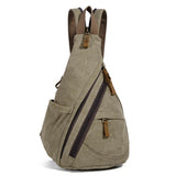 Canvas Sling Bag Small Crossbody Backpack Shoulder Casual Daypack Rucksack For Men Women Outdoor Cycling Hiking Travel (6881O
