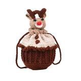 Snappsy Crocheted Bag Cartoon Elk Hand Crocheted Handcrafted Yarn Bag Handmade Purse