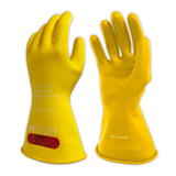 MAGID Rubber Insulating Electrical Safety Gloves, Class 0 ASTM Compliant, Size 9.5, 11 Cuff, Lineman Electrician Voltage Protect
