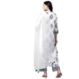Gosriki Women'S Cotton Straight Kurta With Palazzo & Dupatta (Liba-Guldasta-White New_S_White_Small),Off-White,,B09F9RQ69P