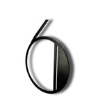NACH Floating House Numbers, 6 inch Steel Black House Numbers for Outside - Number 6, Mid Century House Numbers with Mounting Ha