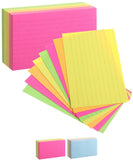 Mr. Pen Lined Neon Study Cards - 3x5, 180 Cards - Ruled Flashcards for Studying