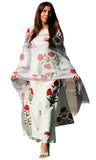 Gosriki Women'S Rayon Blend Straight Printed Kurta With Pant & Dupatta (Kanegari White-Gs_M_White_Medium),White,,B0DD76ZG6T