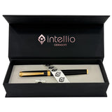 Intellio Renaissance Black & Gold (24K Plated Trims) Roller Ball Pen