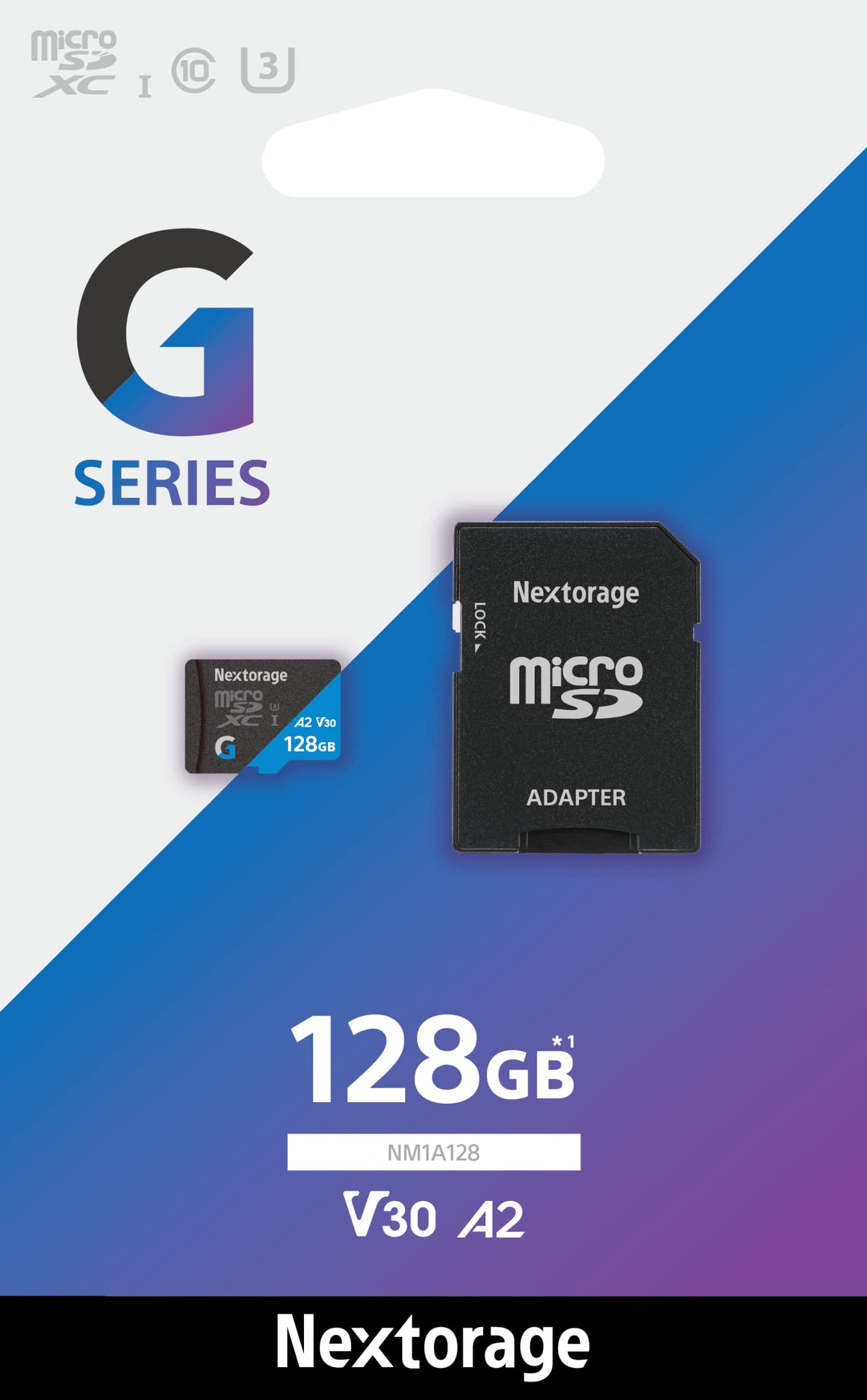 Nextorage Japan 128GB A2 V30 CL10 Micro SD Card, microSDXC Memory Card for Nintendo-Switch, Steam Deck, Smartphones, Gaming, Go