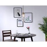 Living District Gene 1-Light Metal Pendant In Brass And Clear Glass