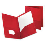 Oxford 57411 Poly TwinPocket Folder, Holds 100 Sheets, Opaque Red