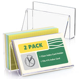 2 Pack Index Card Display Stand 4x6 Index Card Storage Box Flash Card Holder Acrylic Postcard Display Rack Notecard Organizer Bu