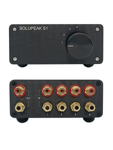 SOLUPEAK RCA Switch Stereo 4 in 1 Out Audio Signal Source Switcher HiFi Input Selector Splitter Box S1
