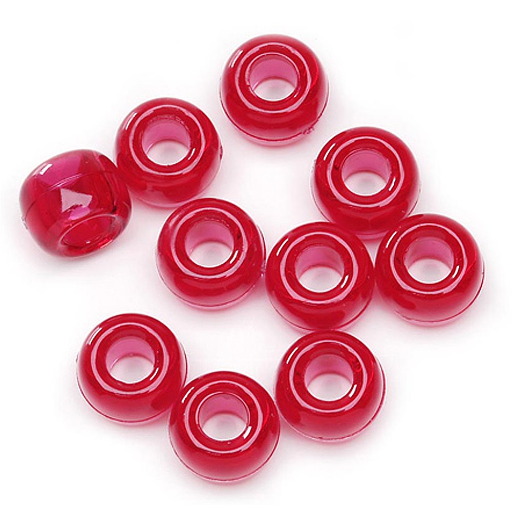 Darice 06121-2-T19 Transparent Red Pony Beads - Great Craft Projects for All Ages - Bead Jewelry, Ornaments, Key Chains, Hair Be