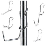 Shelf Pole Hooks 5Pack | Chrome Variety Pack | Best Solution for Garage Shelving Storage Organization | Use with Metal or Wire 