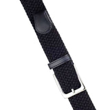 BSLLNEK Elastic Braided Belt, 1 3/8, Woven Stretch Belt for Golf Casual Jeans Shorts Pants (Navy, Small (28-32 Waist))