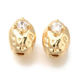 LiQunSweet 20 pcs Golden Color Oval Strawberry Theme Brass Cubic Zirconia Beads Fruit Food Loose Spacer Beads for DIY Jewelry Ne
