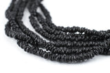 The Bead Chest Black 4mm Glass Heishi Beads - 23 Strand of Indonesian Java Spacer Beads for Crafts & Jewelry Making