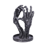 Nemesis Now Gothic Mummified Love Heart Hands Jewellery Dish Holder, Silver, 22Cm