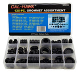 Cal-Hawk AZGA125 Rubber Grommet Assortment Set Electrical Gasket, 125 Piece