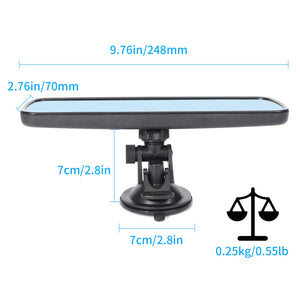 Wontolf 12'' Rear View Mirror Universal Rearview Mirror Interior Anti-glare Frameless Panoramic Wide Angle HD RearView Mirror wi