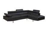 Poundex Sectional Sofa, Black